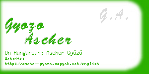 gyozo ascher business card