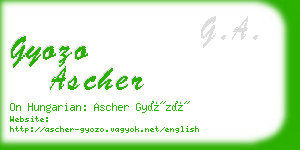 gyozo ascher business card